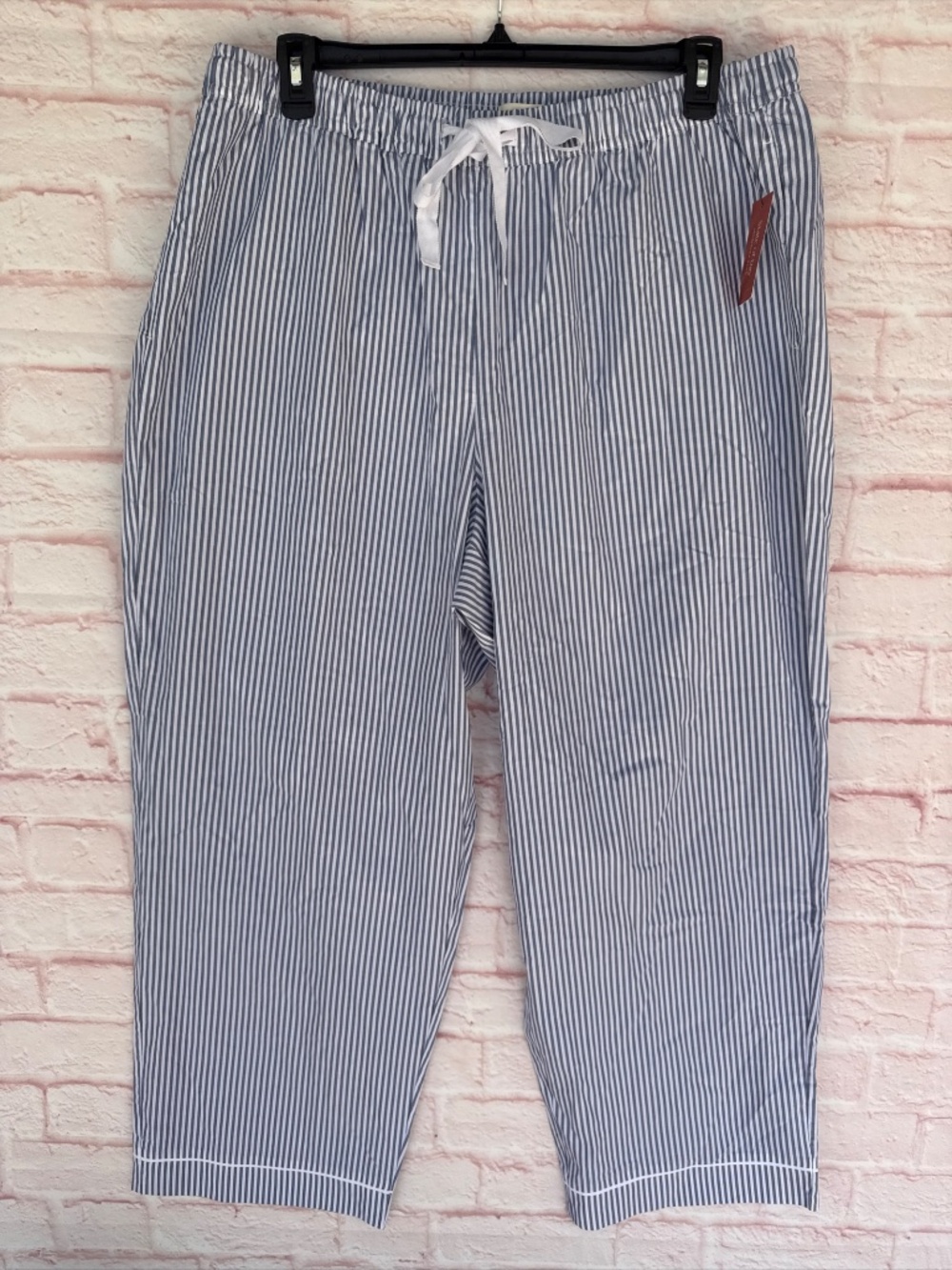 NWT State of the Day Macy's Blue Stripe Pajama Pant 1X Plus